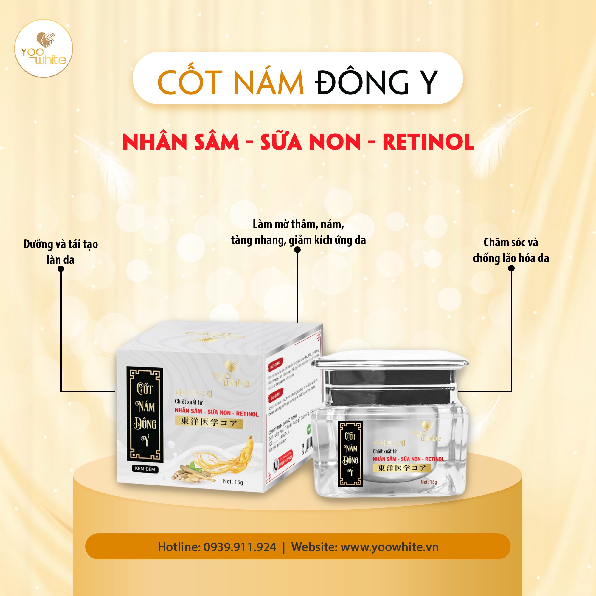 kem face cốt nám đông y nhà yoo white  là dòng kem trị nám hiệu quả nhất hiện nay.