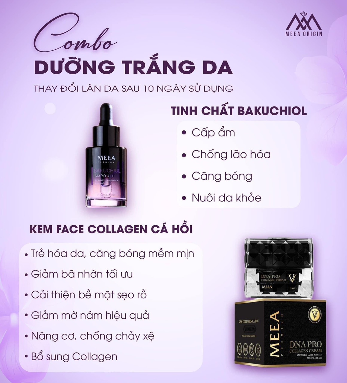 lão hóa ngược chỉ với combo Kem Face DNA cá hồi V2 và Ampoule Bakuchiol