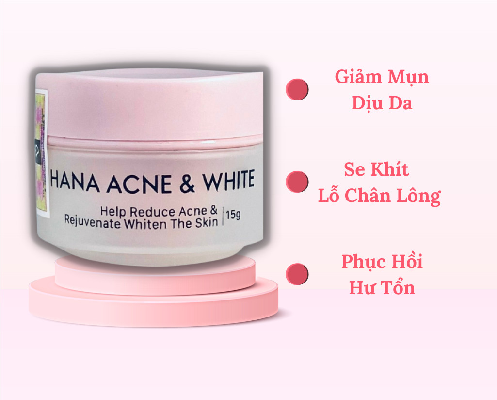 Kem Giảm Mụn Trắng Da Hana Acne & White Mini Hanayuki