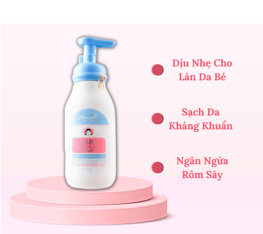 Sữa Tắm Thảo Dược Cho Bé Hanayuki Baby Top To Toe Wash