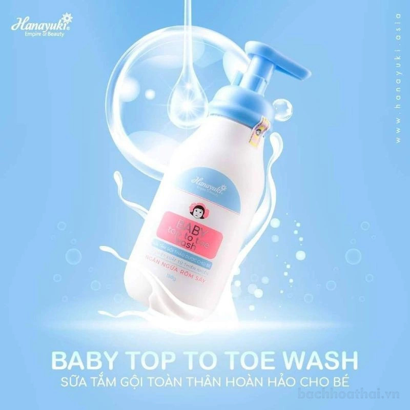 Sữa Tắm Thảo Dược Cho Bé Hanayuki Baby Top To Toe Wash