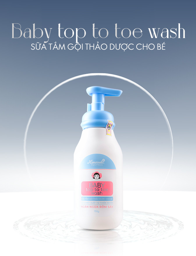 Sữa Tắm Thảo Dược Cho Bé Hanayuki Baby Top To Toe Wash