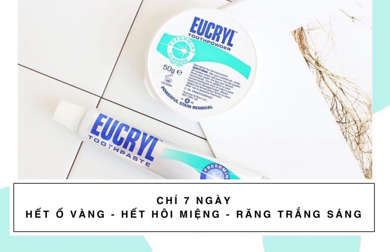 Bột trắng răng số 1 thế giới Eucryl UK trắng răng thơm miệng an toàn