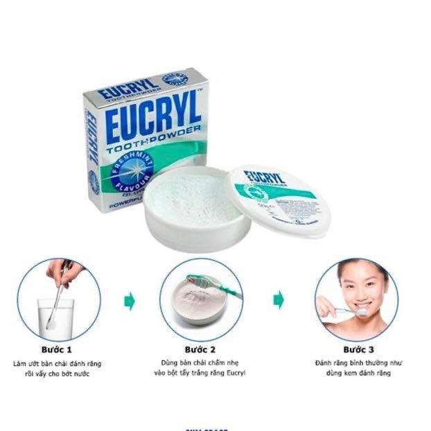 Bột trắng răng số 1 thế giới Eucryl UK trắng răng thơm miệng an toàn