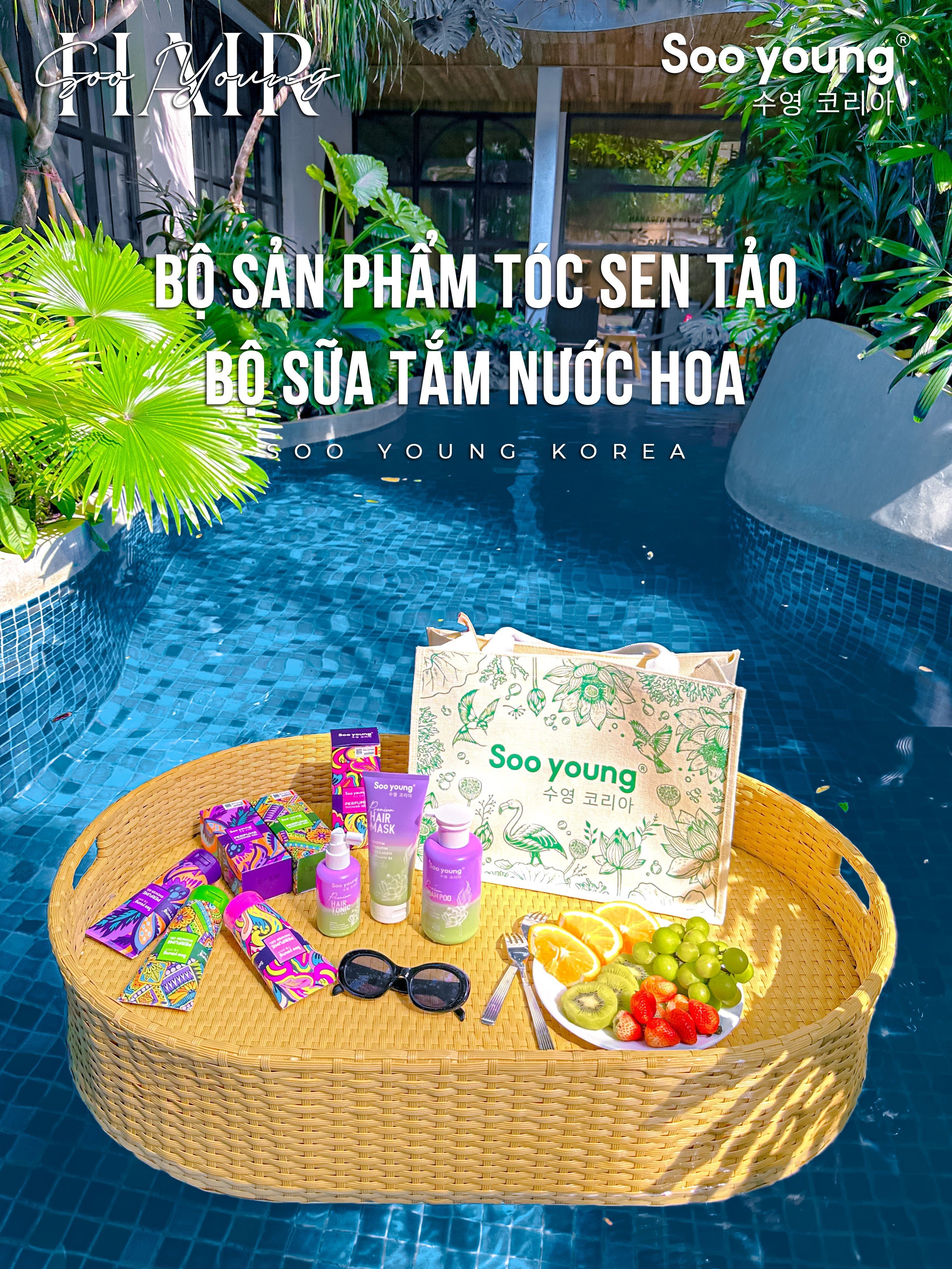 Dầu gội sen tảo và sữa tắm nước hoa