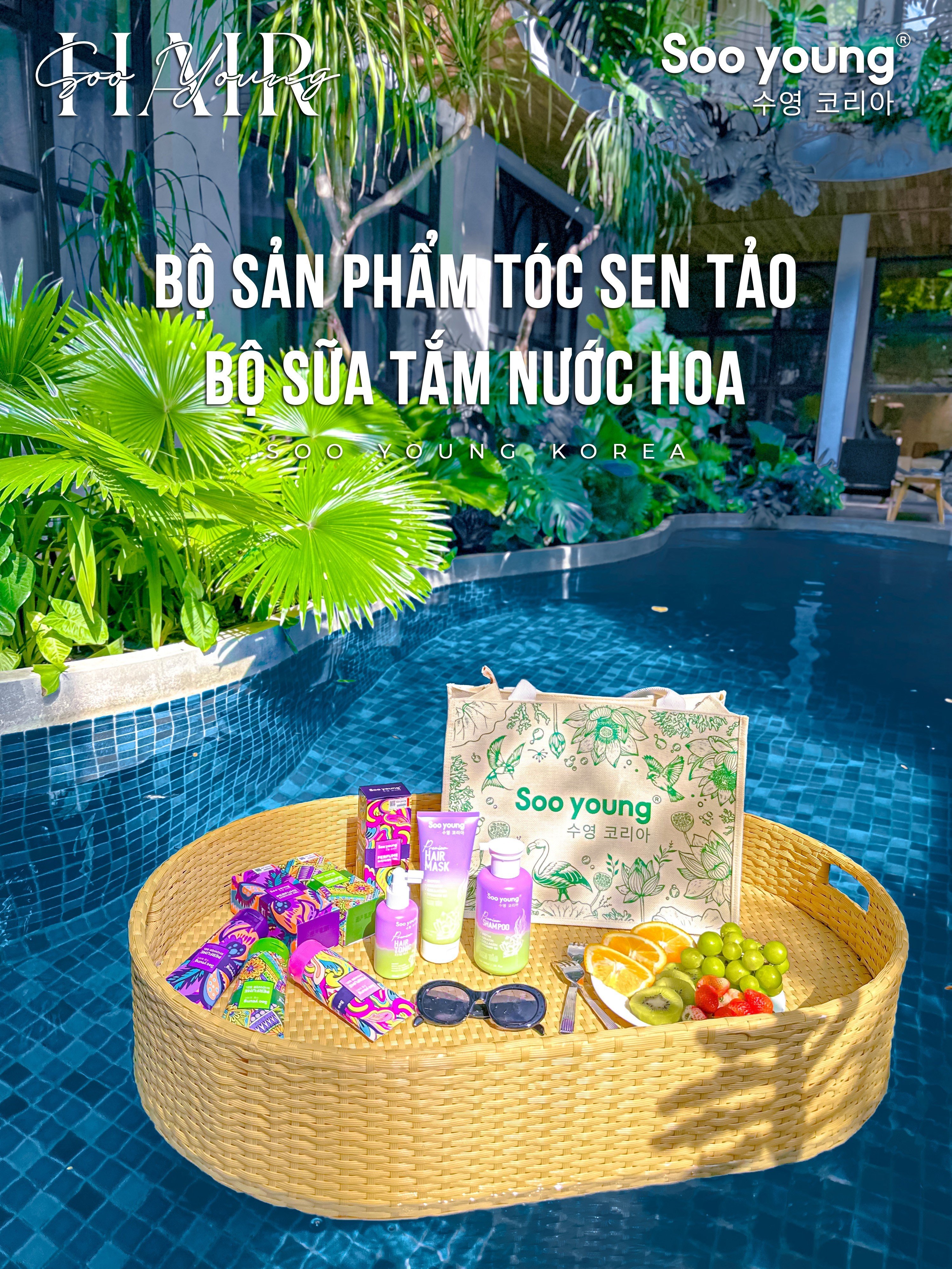 Dầu gội sen tảo và sữa tắm nước hoa