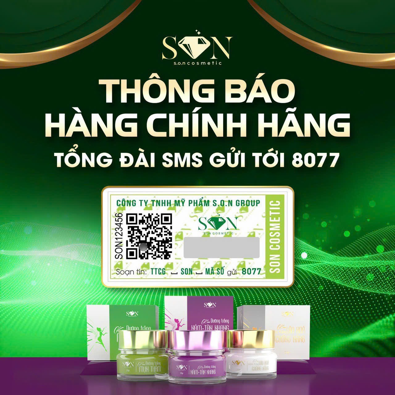 THÔNG BÁO Kính Gửi : Quý khách hàng của Công Ty TNHH Mỹ Phẩm Son Group