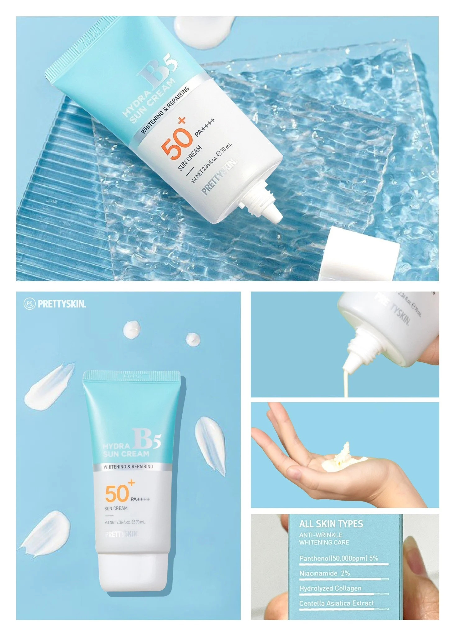 Kem chống nắng Prettyskin Hydra Sun Cream B5 SPF50+ PA++++