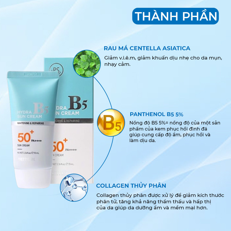 Kem chống nắng Prettyskin Hydra Sun Cream B5 SPF50+ PA++++