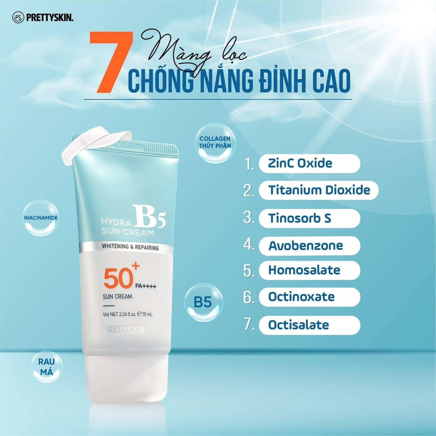 Kem chống nắng Prettyskin Hydra Sun Cream B5 SPF50+ PA++++