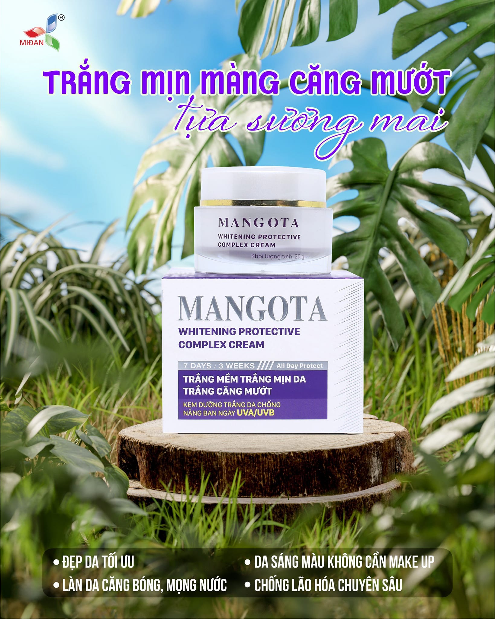 Serum Mangota Vitamin c 20% Tặng kem Face Mangotan Tím