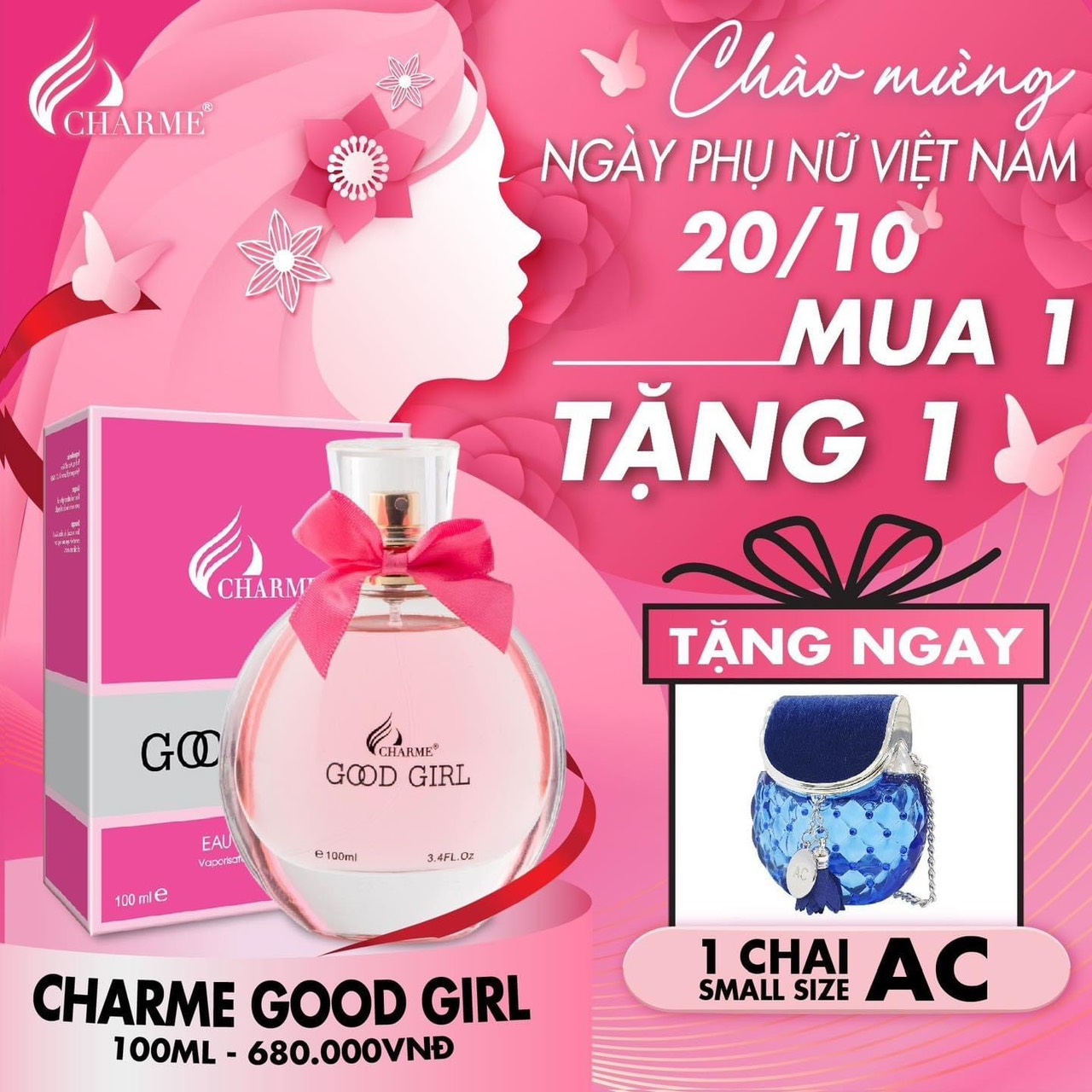 Deal thơm nhất năm lại thêm quà ngọt bão sale mừng ngày phụ nữ Việt Nam 20/10 chính thức đổ bộ tại Charme Perfume