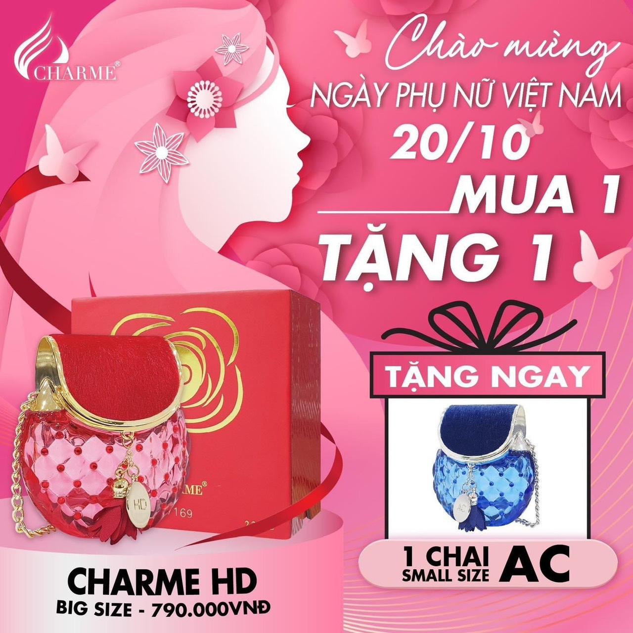 Deal thơm nhất năm lại thêm quà ngọt bão sale mừng ngày phụ nữ Việt Nam 20/10 chính thức đổ bộ tại Charme Perfume