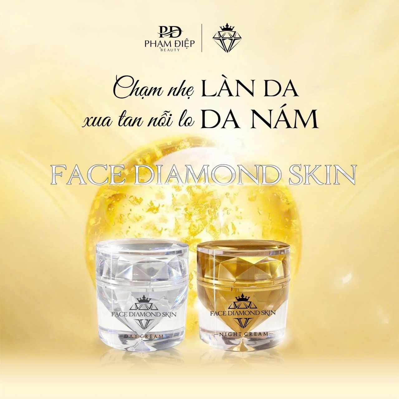 Làn da trẻ hoá hết nám tàn nhang mụn cùng Combo Diamond Skin