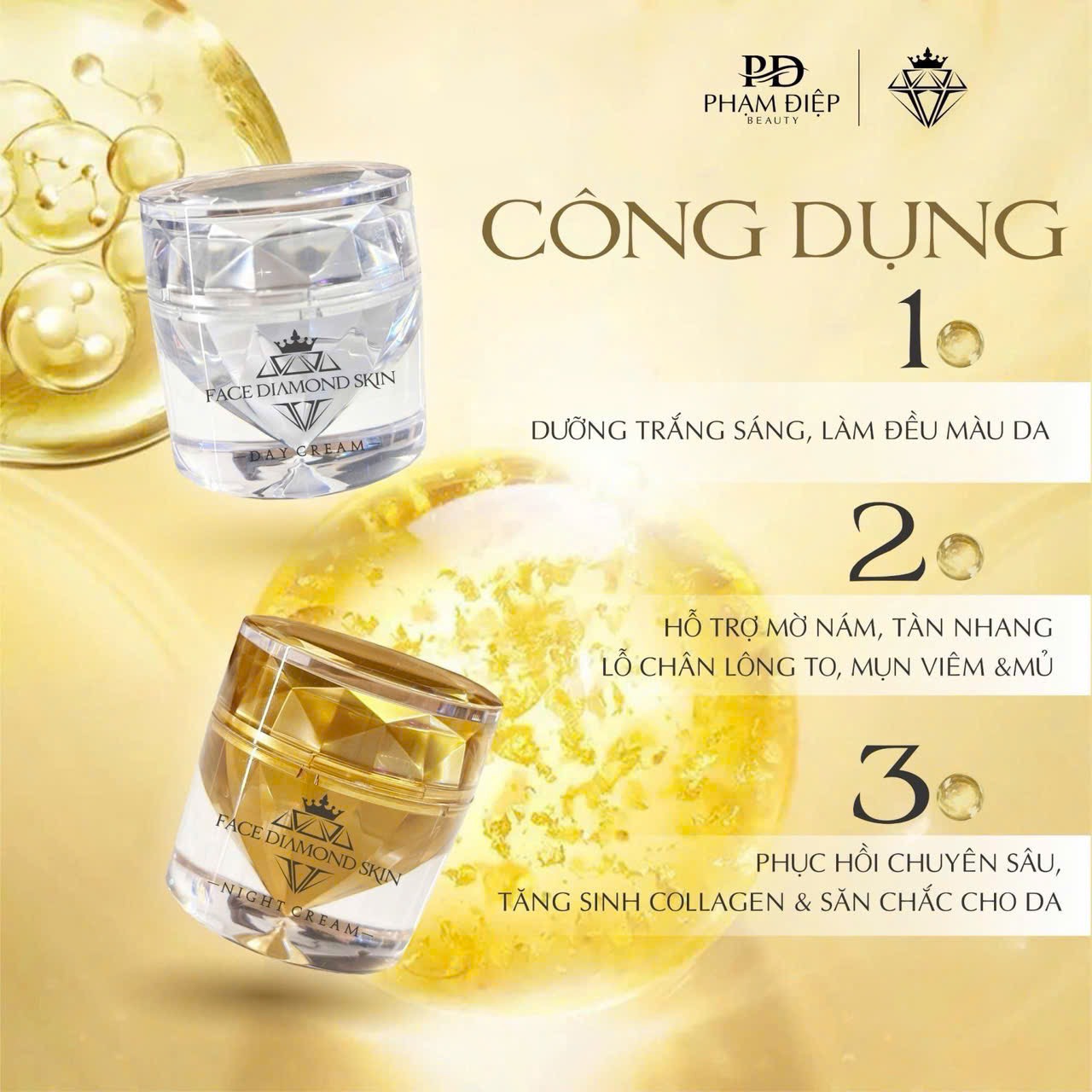 Làn da trẻ hoá hết nám tàn nhang mụn cùng Combo Diamond Skin