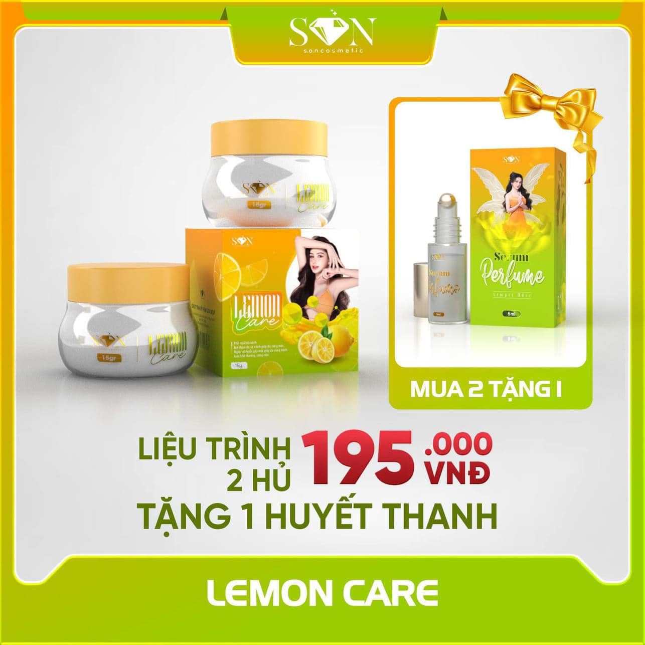 Combo 2 Hộp Kem Thâm Nách Lemon Care SON Cosmetic (Tặng Serum)