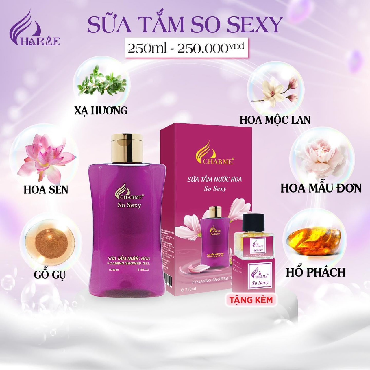 Sữa Tắm Hương Nước Hoa Charme So Sexy giúp phụ nữ Việt thăng hạng sự tự tin vào bản thân