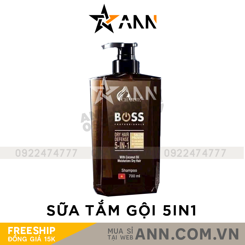 Sữa Tắm Gội Toàn Thân Boss Charme 5IN1 Màu Nâu