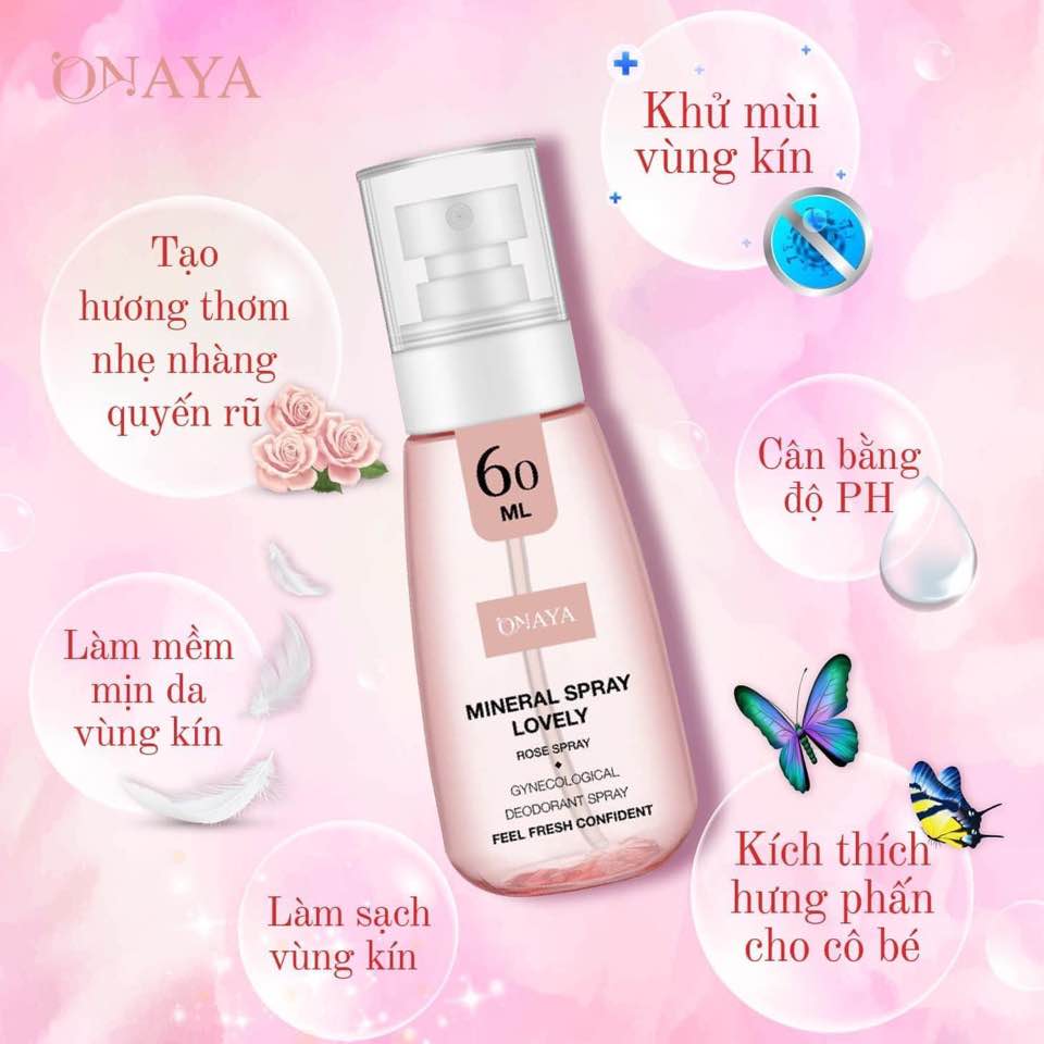 Xịt Khoáng Khử Mùi Vùng Kín Onaya Minaral Spray Lovely