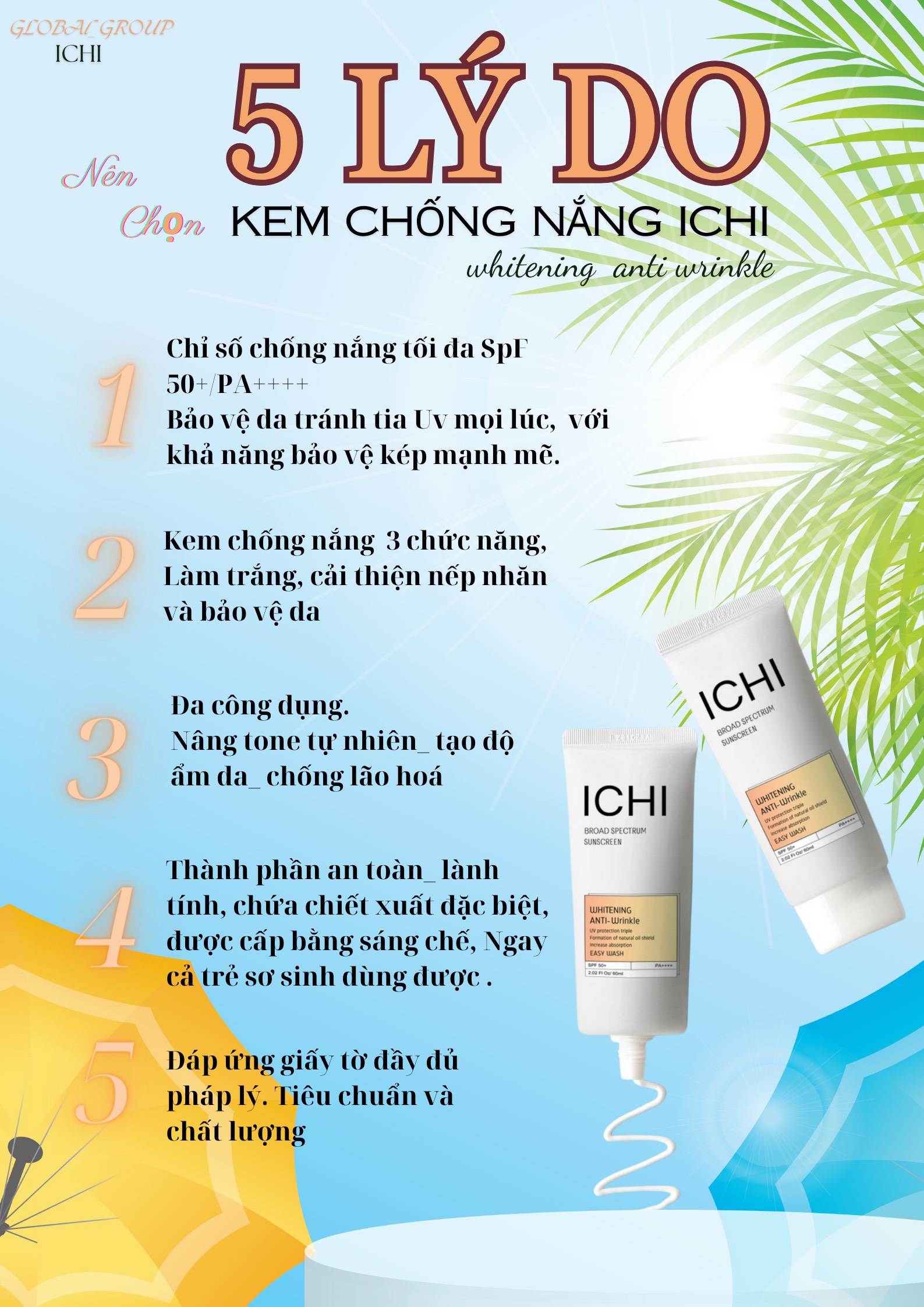 5 Lý do bạn nên sử dụng kem chống nắng Ichi