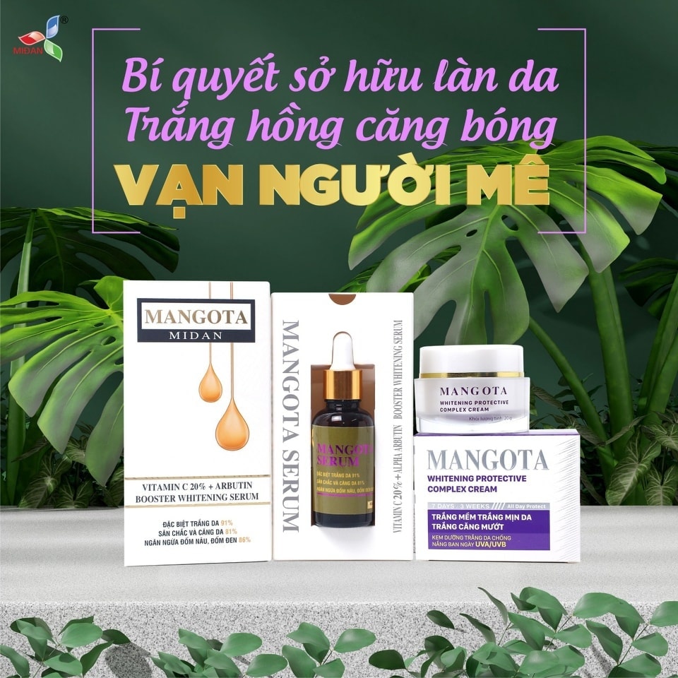 Combo dưỡnɡ Trắng Serum Mangota và Kem Face Mangota Tím