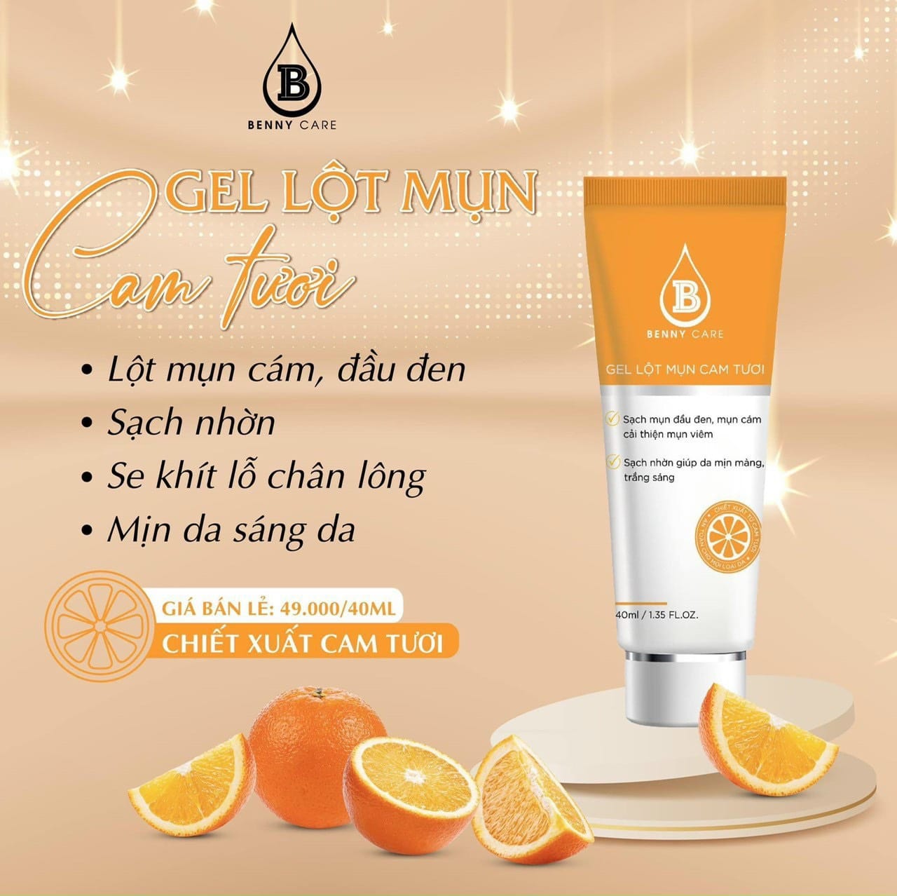 Gel Lột Mụn Cam Tươi MD Beauty Benny Care