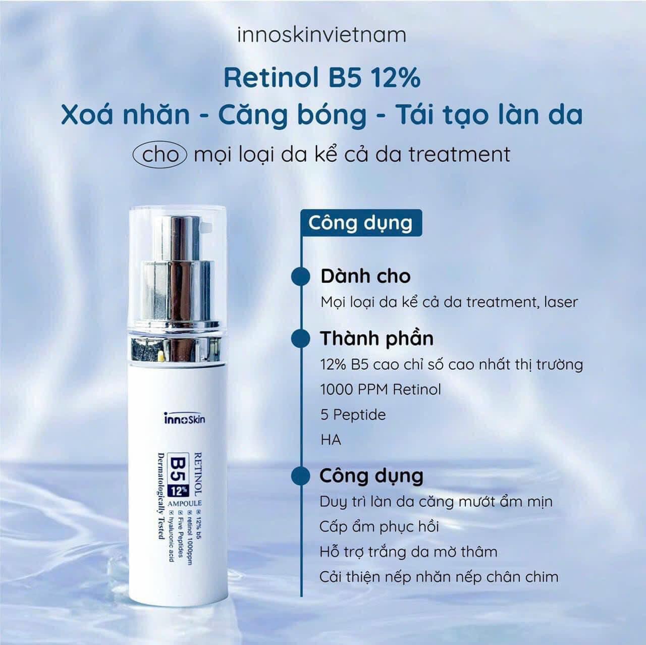 Serum Retinol B5 12% InnoSkin Ampoule chính là chìa khoá vàng cho làn da lão hoá xuất hiện nếp nhăn nám sạm