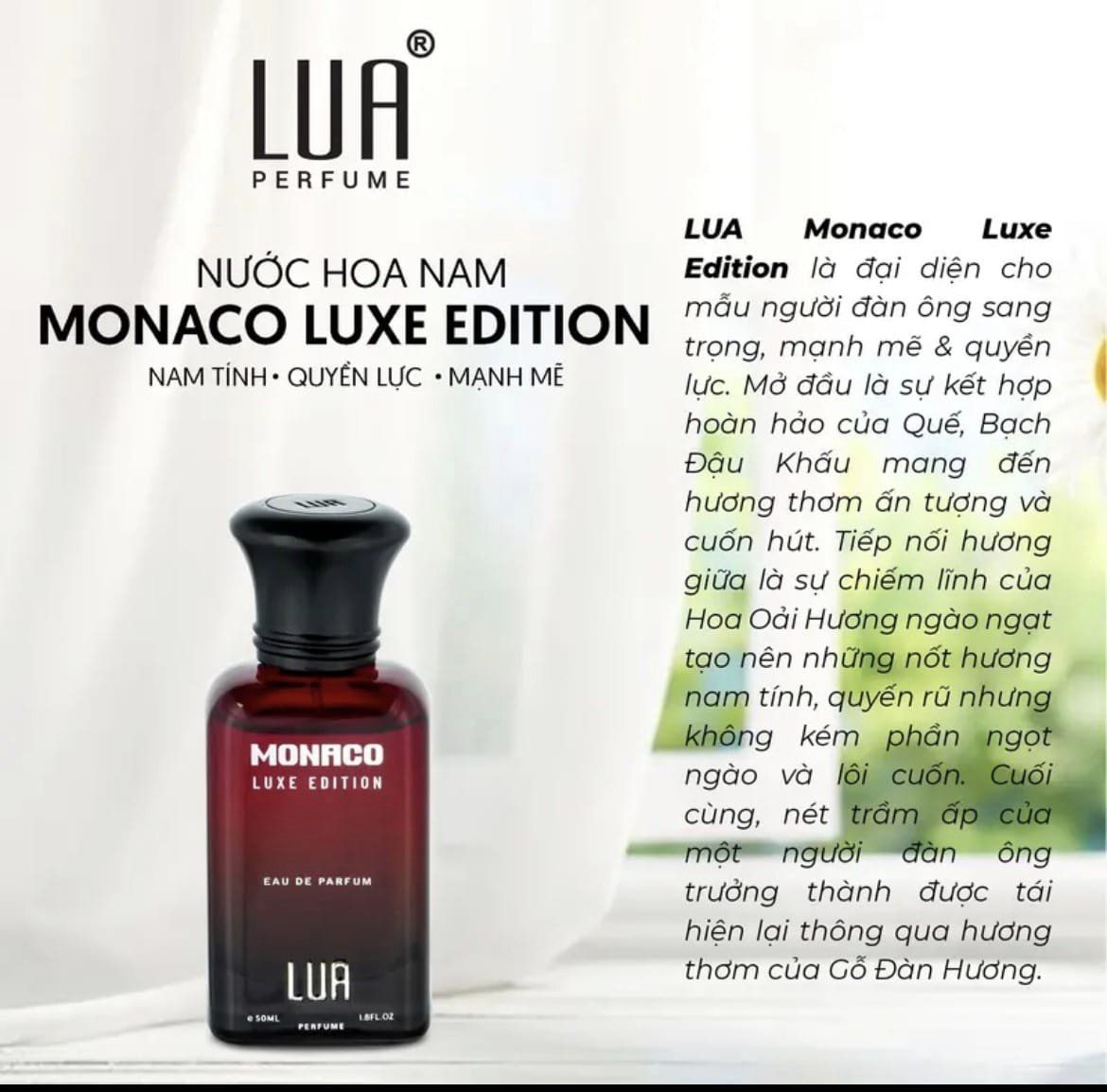 Nước Hoa Nam Monaco Luxe Edition 50ml LUA Perfume