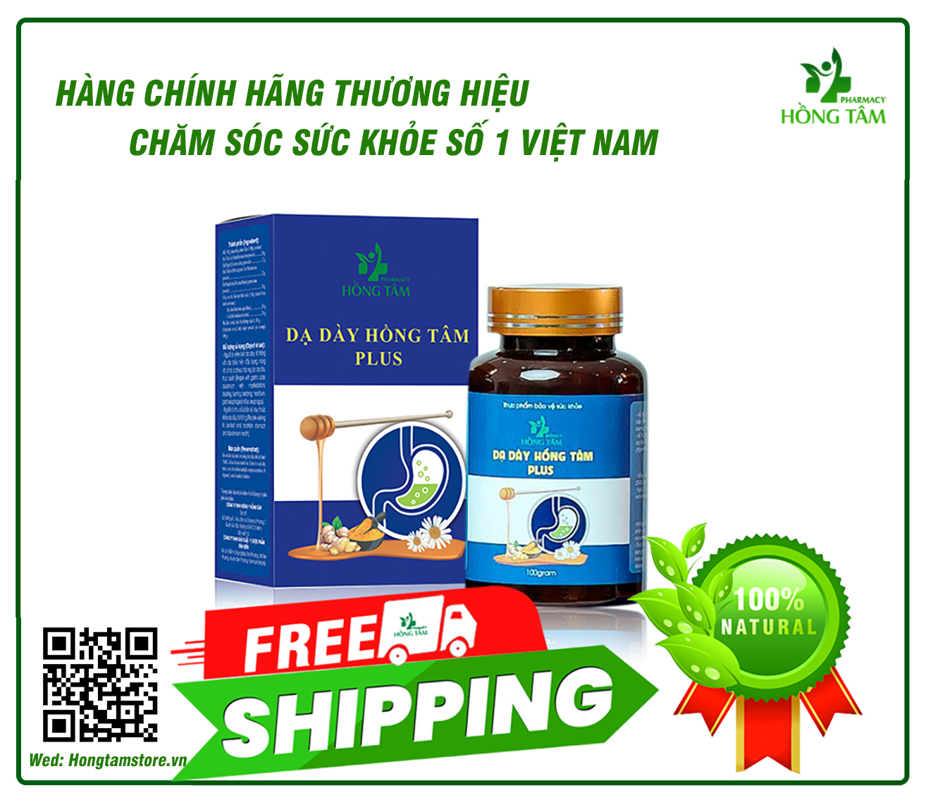 Viên uống Dạ Dày Hồng Tâm Làm lành các tổn thương do Viêm Loét dạ dày