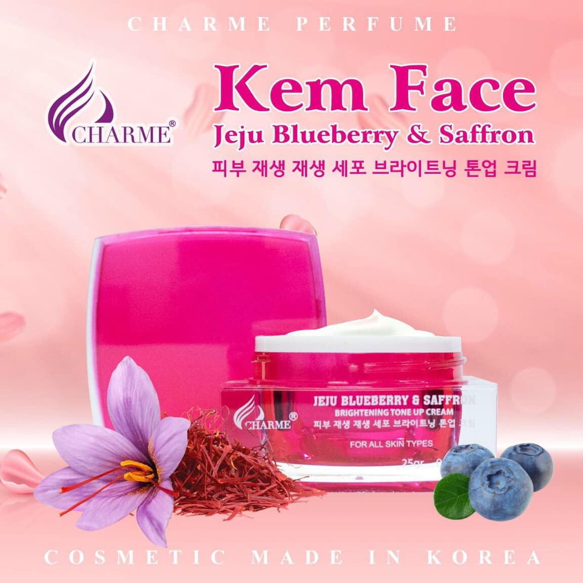 CHARME JEJU BLUEBERRY & SAFFRON giúp phụ nữ chinh phục vẻ đẹp rạng ngời không tuổi