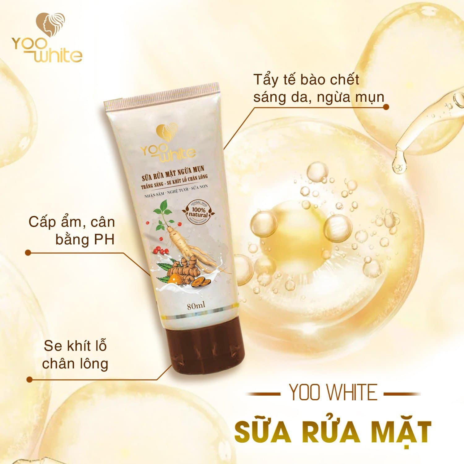 Sữa rửa mặt ngừa mụn Yoo White