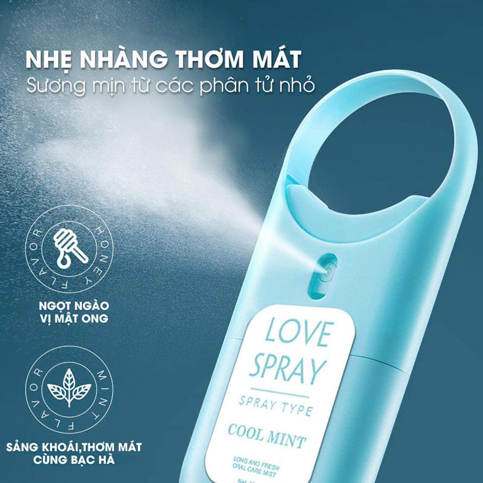 cơn bão Xịt Thơm Miệng Love Spray Cool Mint Qlady Onaya