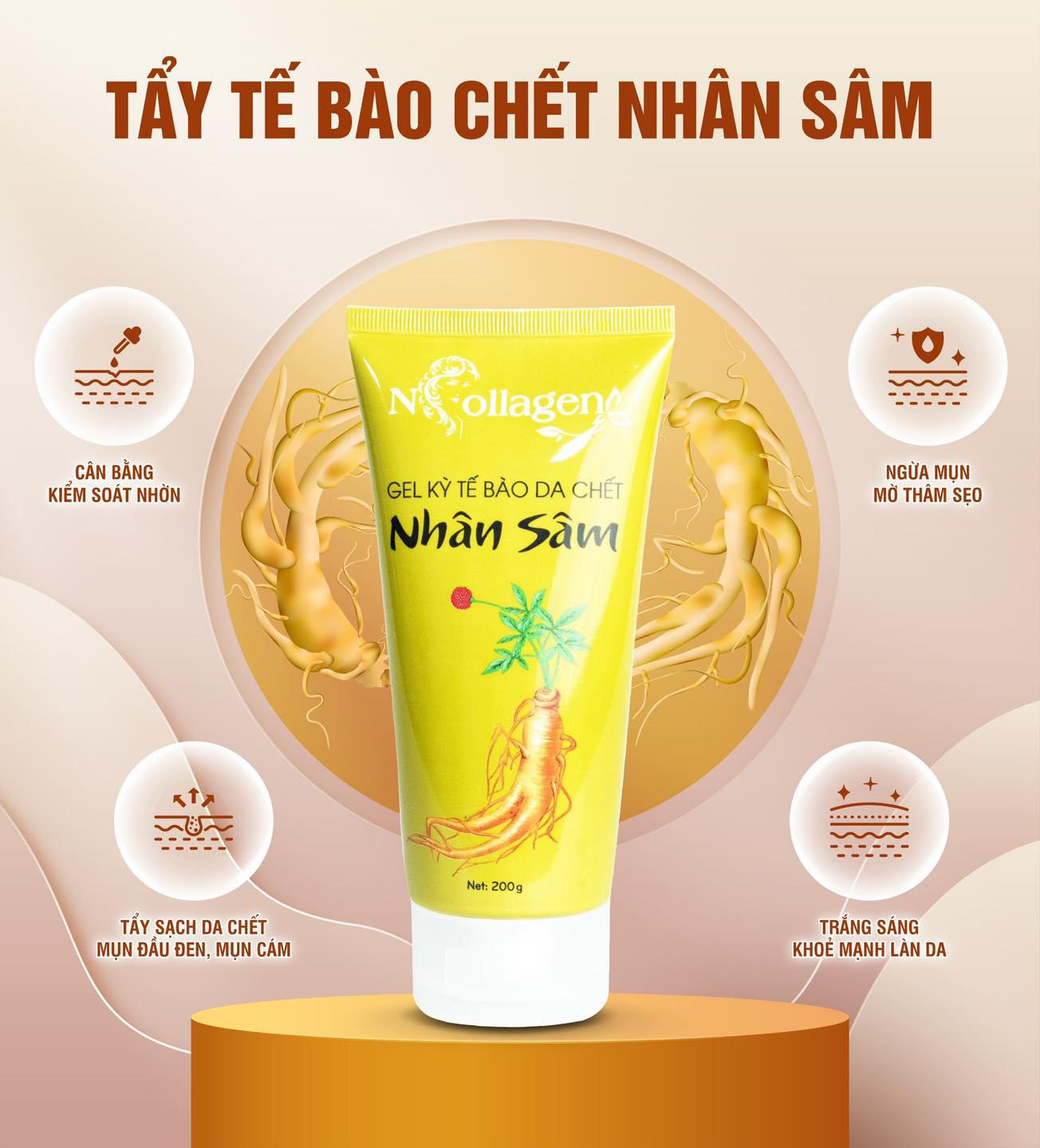 Tẩy Tế Bào Chết Nhân Sâm N Collagen Sử Dụng Cho Mặt Và Body