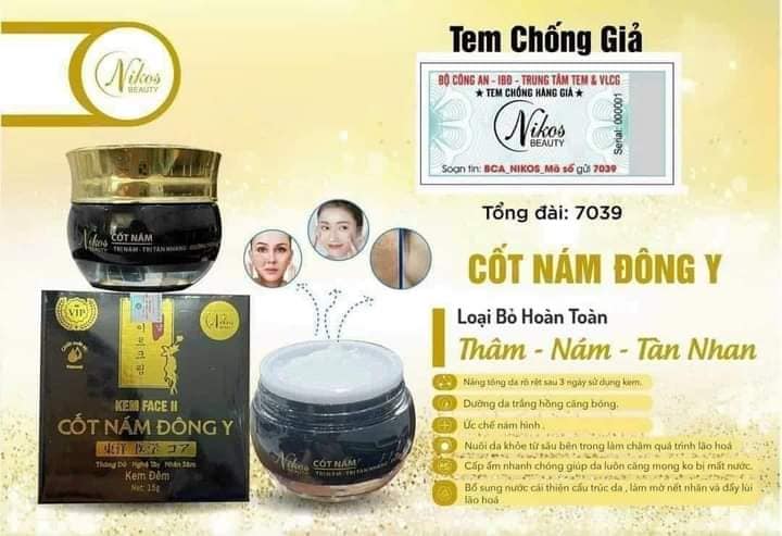 Combo Kem Face Cốt nám Đông Y Nicos Hàng chính hãng 100%