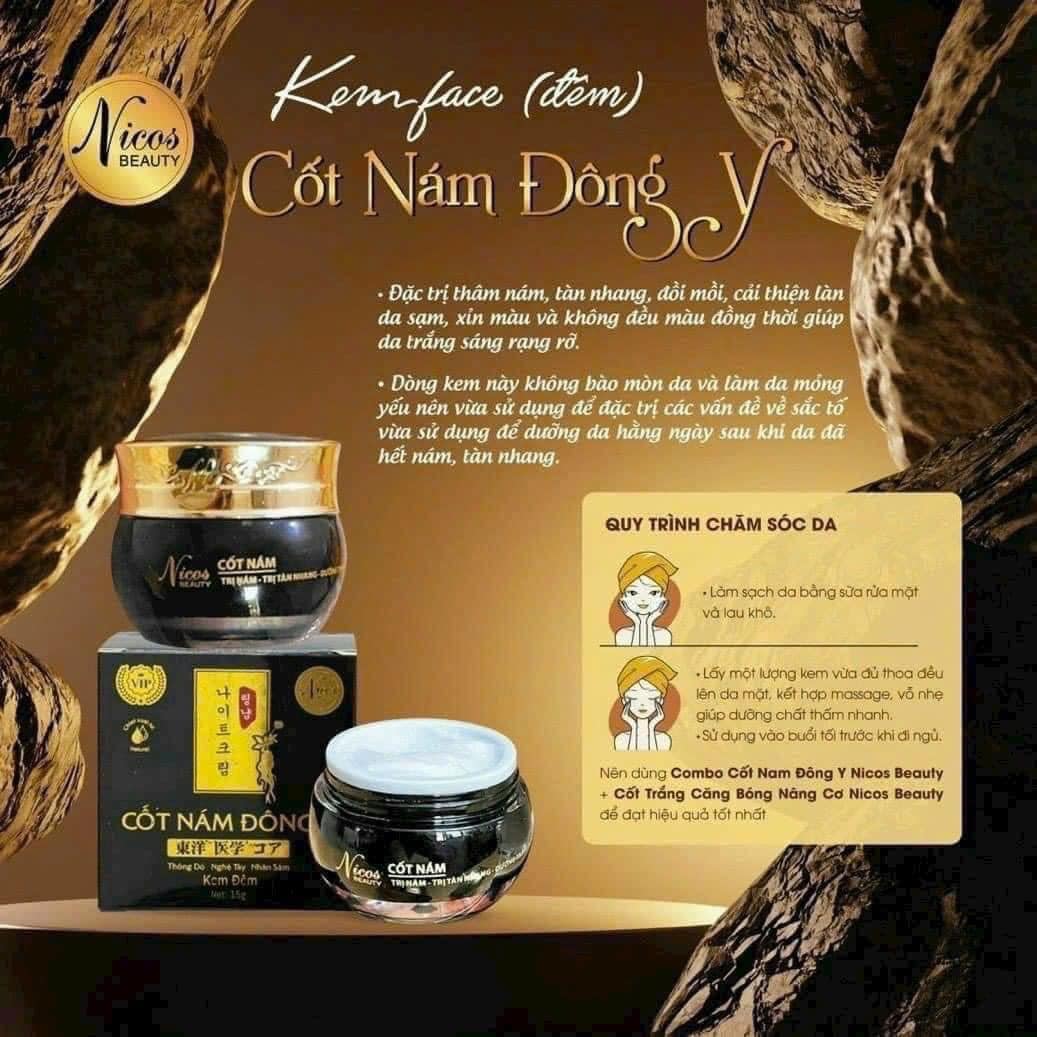 Combo Kem Face Cốt nám Đông Y Nicos Hàng chính hãng 100%