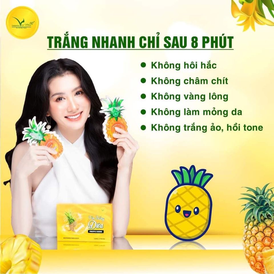 Tắm Trắng Dứa VIP White Bà Trùm Trắng Da Tốc Độ Chỉ 8 Phút