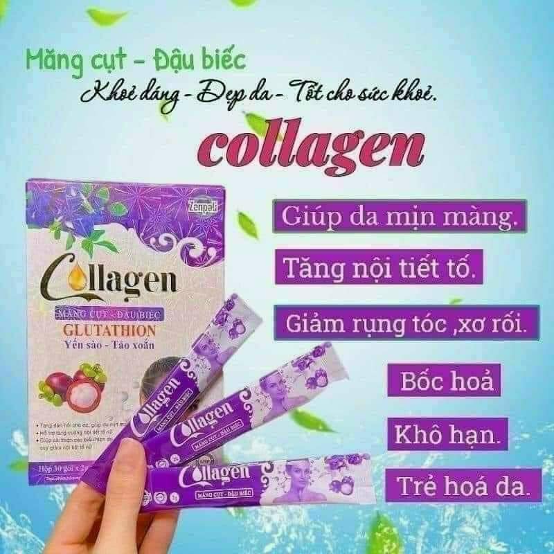 Collagen Măng Cụt Đậu Bếc Glutathione  Giúp Khỏe Dáng Đẹp Da Tốt Cho Sức Khỏe