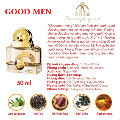 Nước Hoa Nam Good Men Màu Vàng Good Charme 50ml