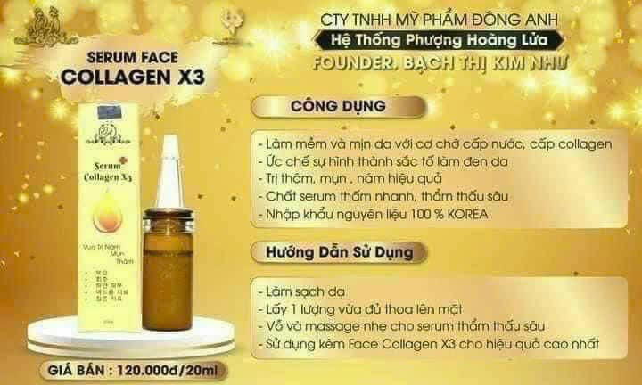 Serum Căng Bóng Da Collagen X3 Mỹ Phẩm Đông Anh