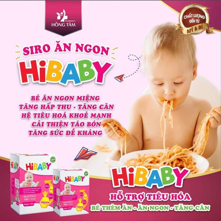 Siro Hibaby giúp trẻ ăn ngon cải thiện hệ tiêu hóa Hồng Tâm