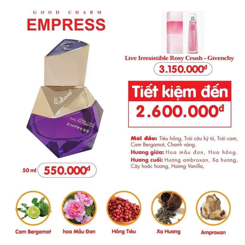 Nước Hoa Nữ Good Charme Empress 50ml tươi trẻ ngọt ngào cuốn hút