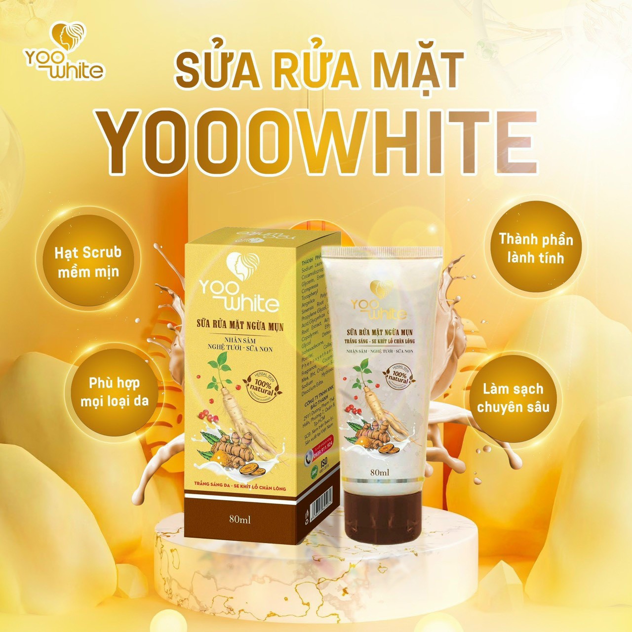 Sữa rửa mặt ngừa mụn Yoo White