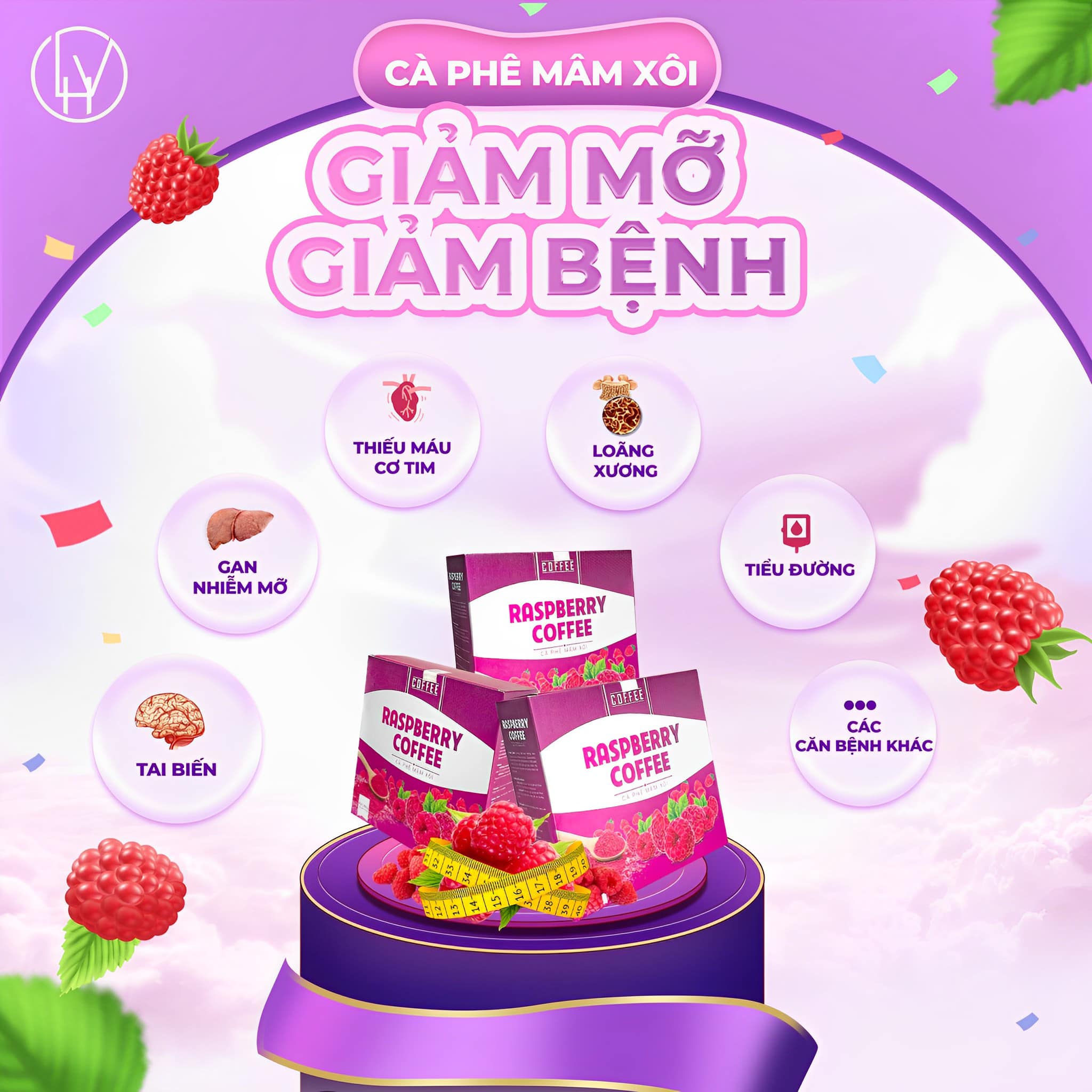 Cà Phê Mâm Xôi Giảm Cân Raspberry Coffee 15 gói