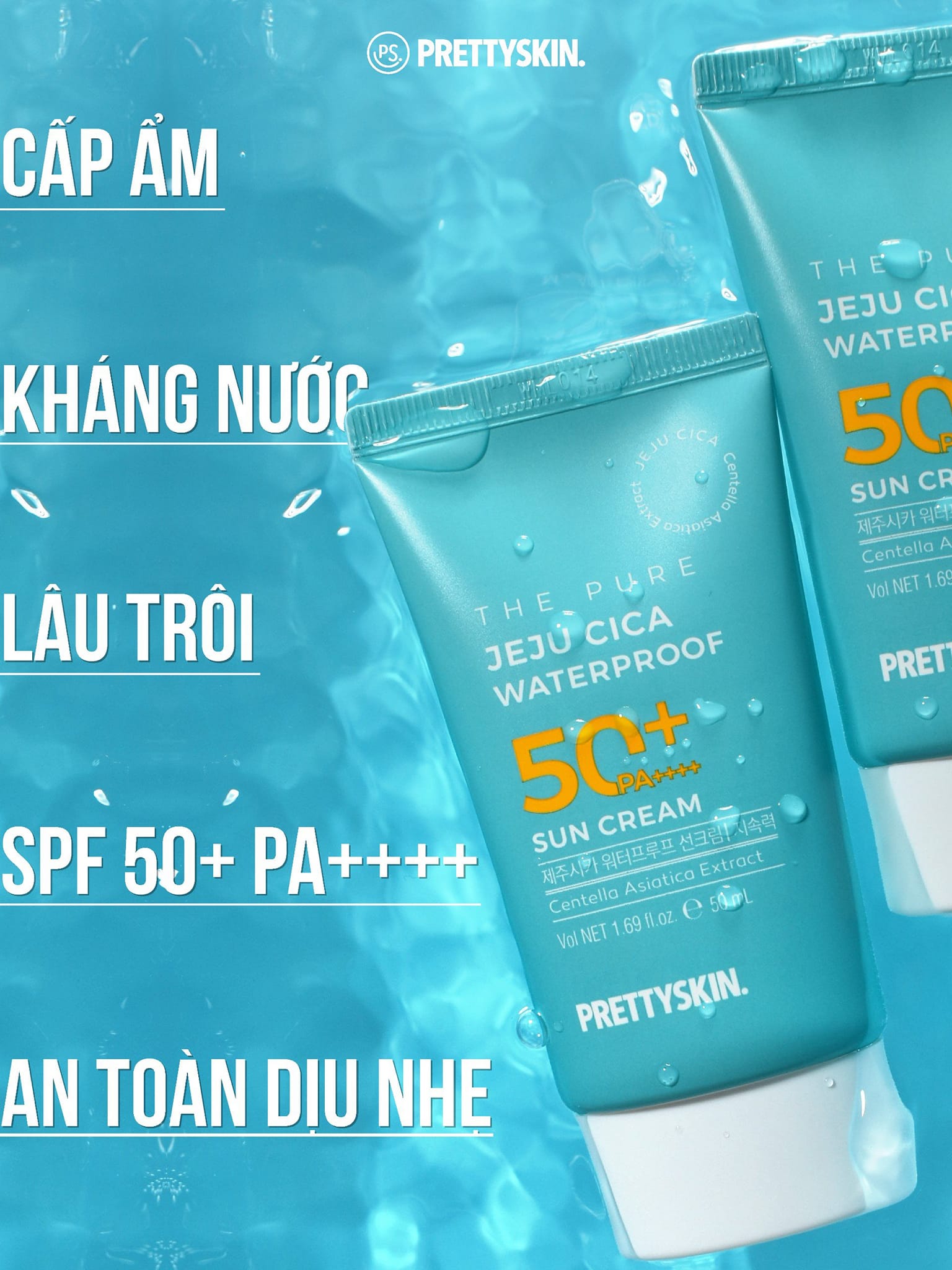 Kem Chống Nắng PrettySkin Kháng Nước The Pure Jeju Cica Waterproof