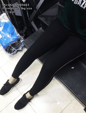 Quần kaki nữ giãn màu đen viền 1 sọc